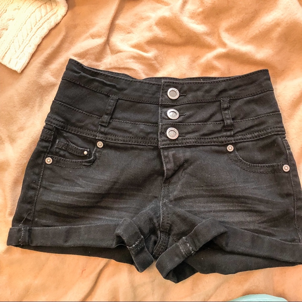 black high waisted shorts